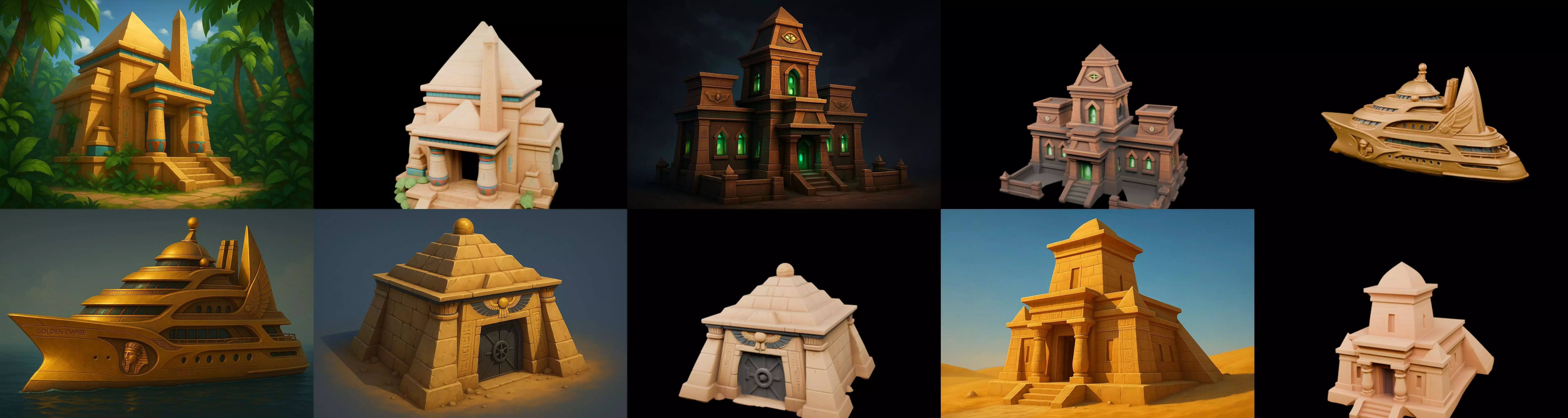 Egypth Building bundle 19 pack 100 glb 3D model_8