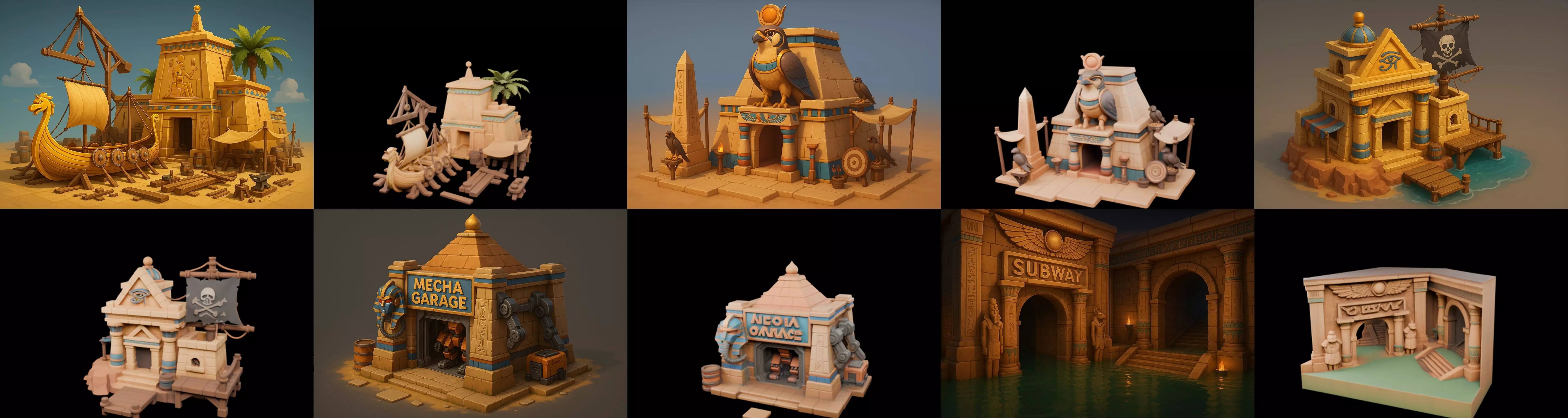 Egypth Building bundle 19 pack 100 glb 3D model_6