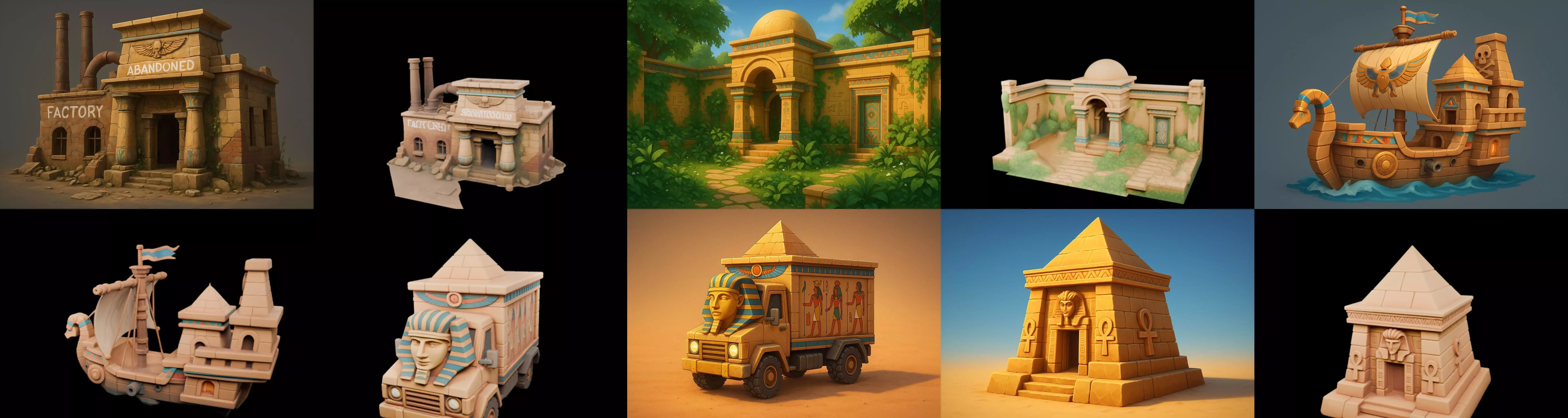 Egypth Building bundle 19 pack 100 glb 3D model_2