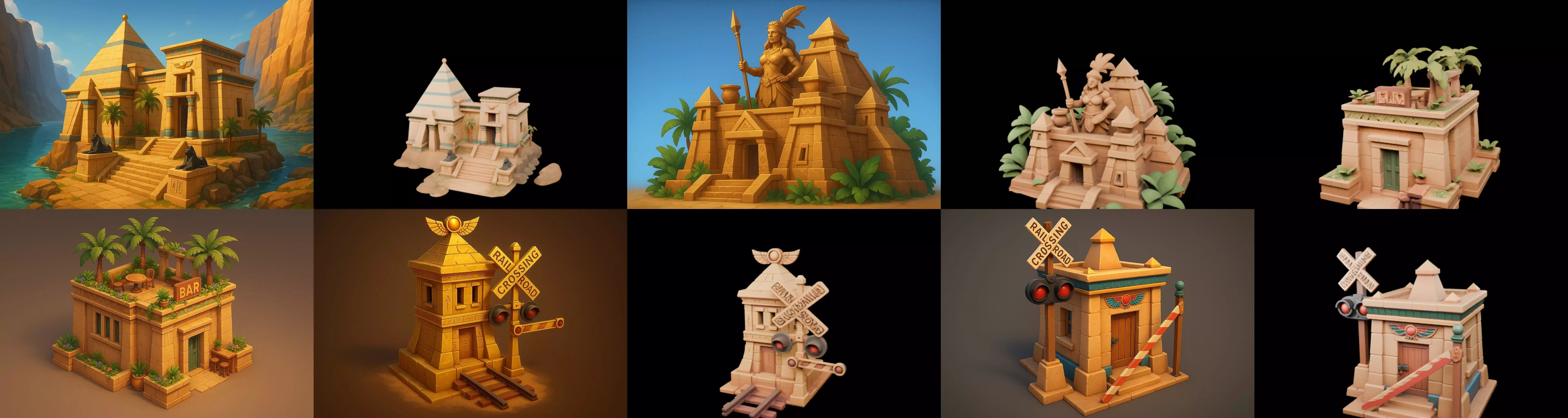 Egypth Building bundle 19 pack 100 glb 3D model_5