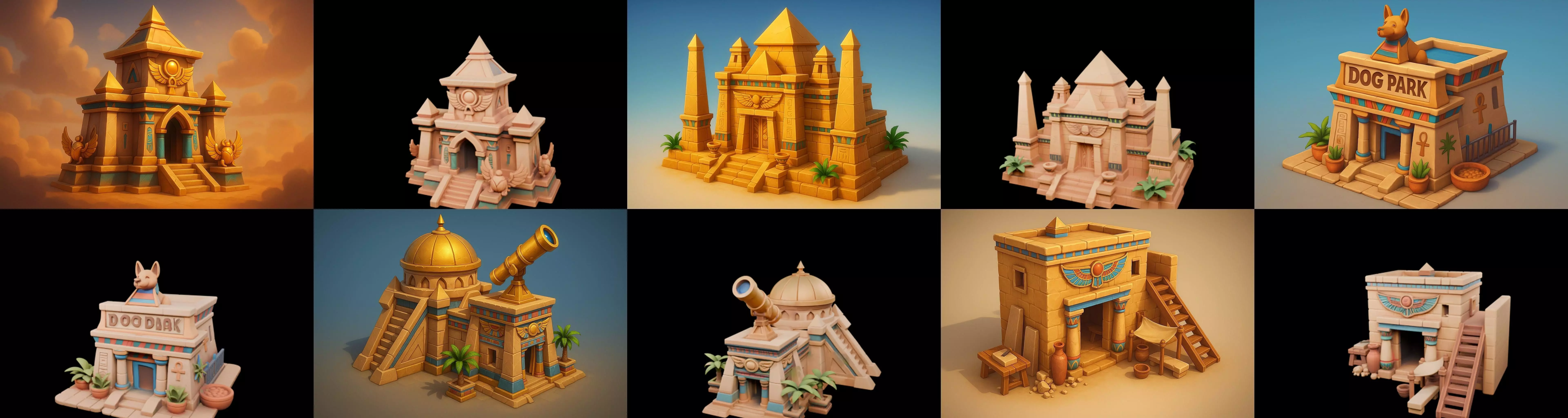 Egypth Building bundle 19 pack 100 glb 3D model_11