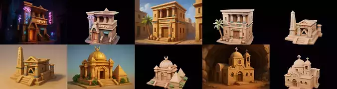 Egypth Building bundle 16 pack 100 glb