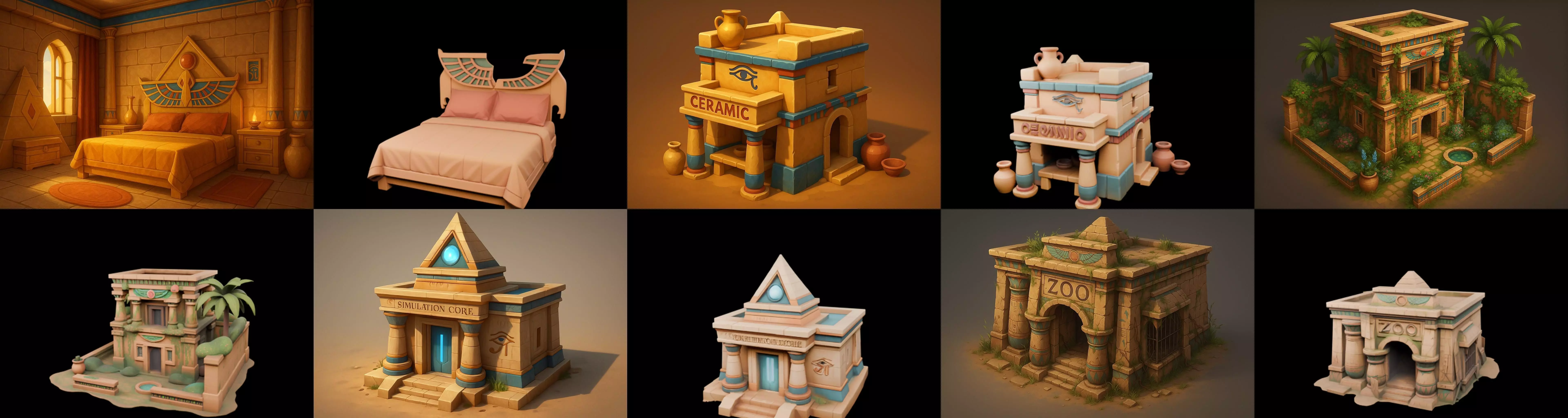 Egypth Building bundle 15 pack 100 glb 3D model_4