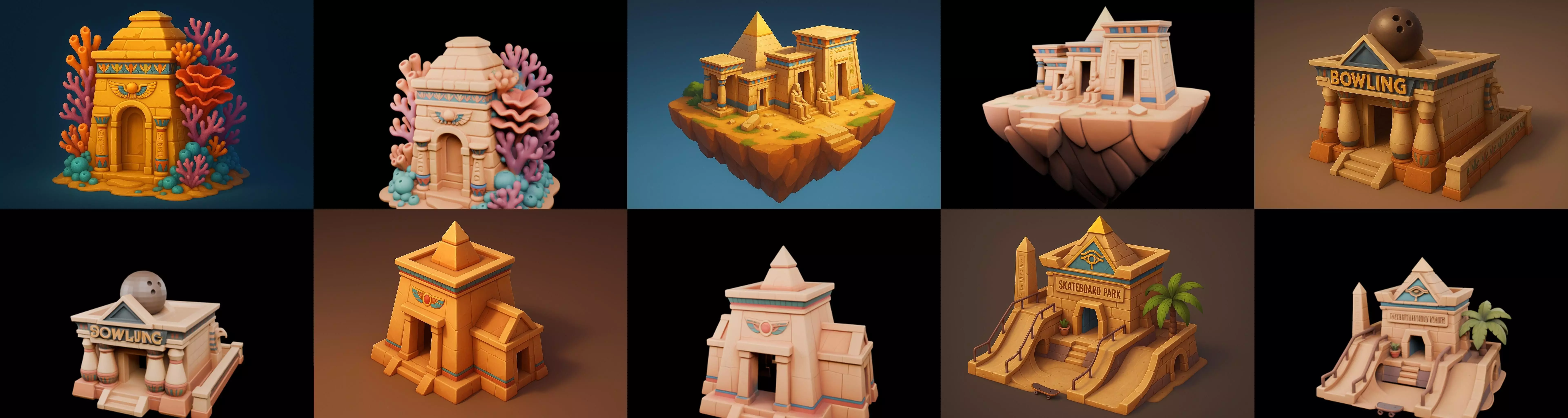 Egypth Building bundle 15 pack 100 glb 3D model_18