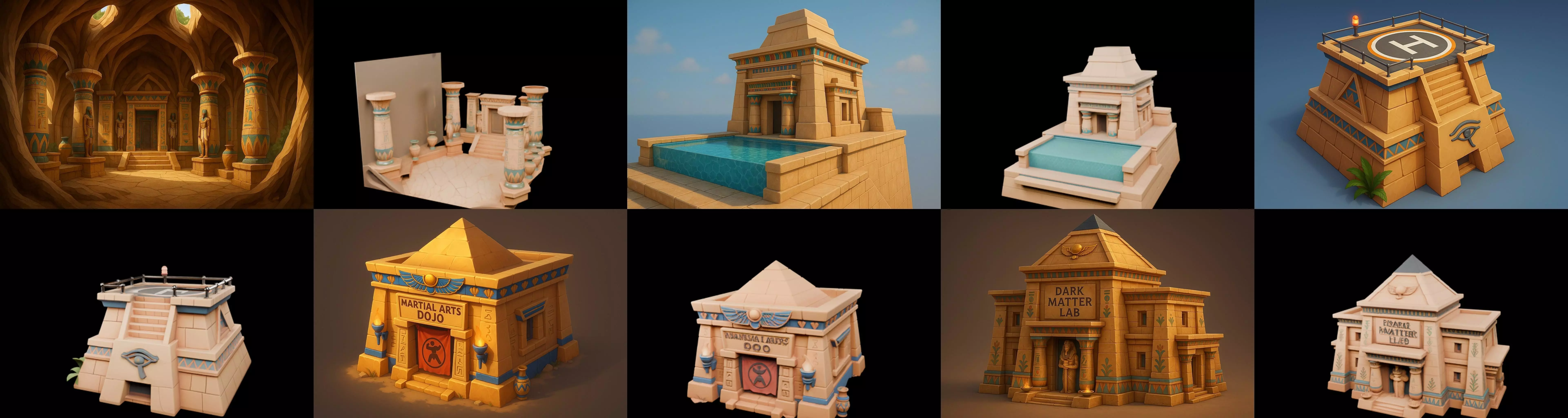 Egypth Building bundle 15 pack 100 glb 3D model_12