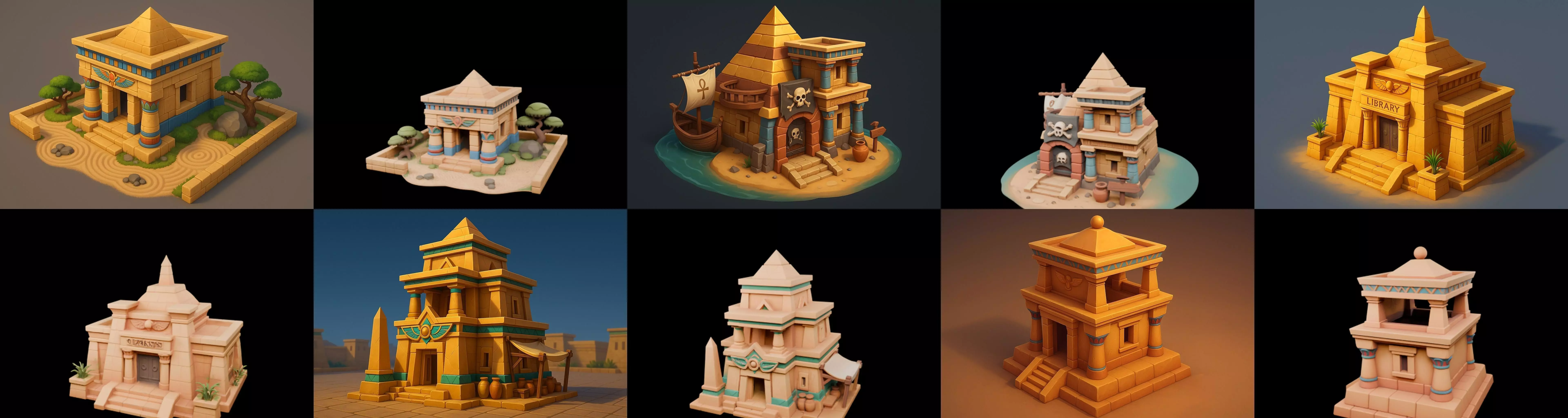 Egypth Building bundle 15 pack 100 glb 3D model_19