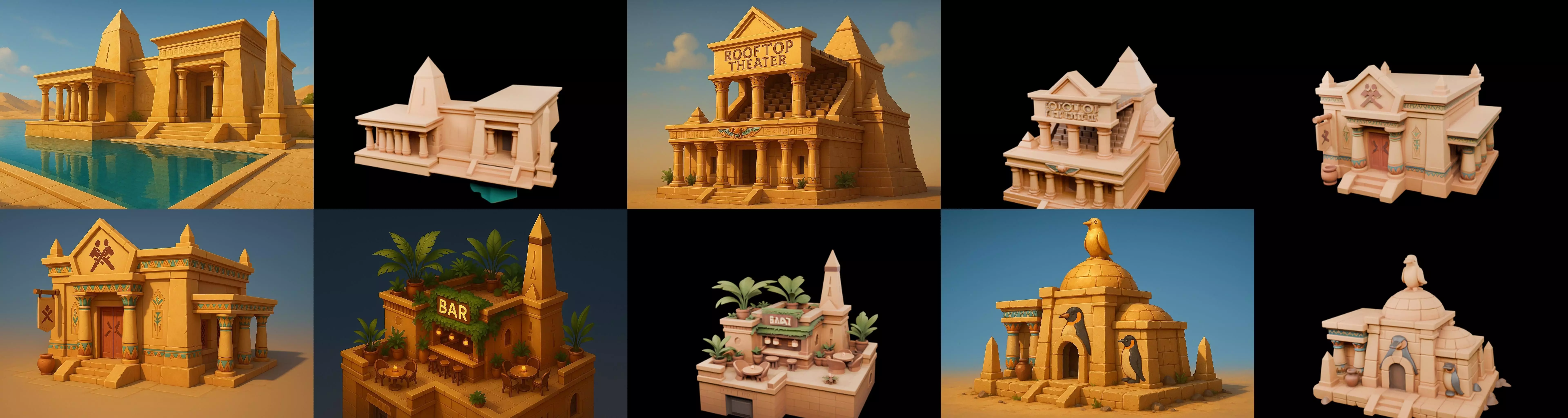 Egypth Building bundle 15 pack 100 glb 3D model_13