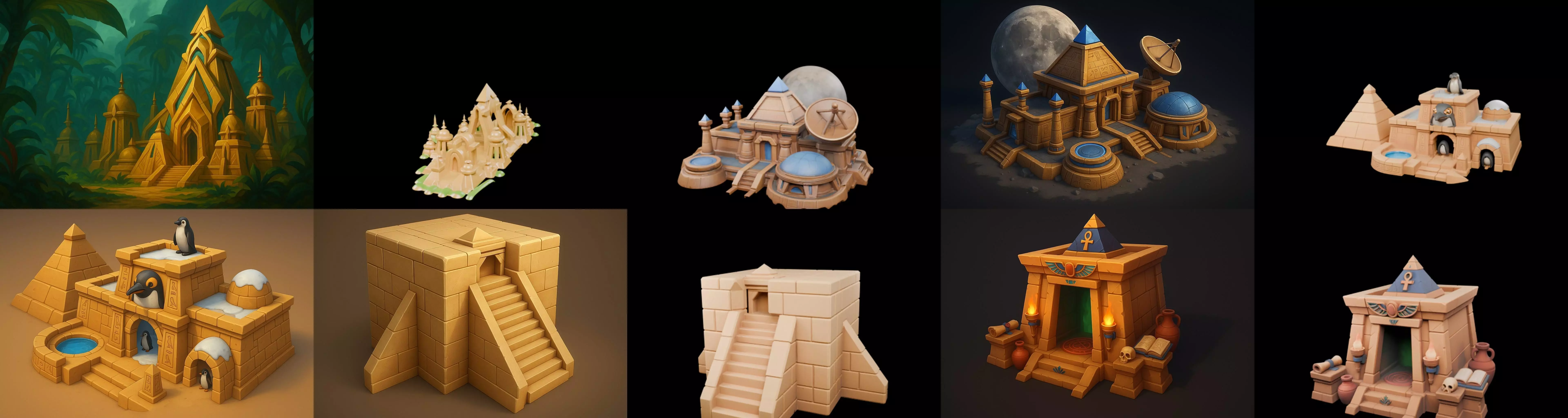 Egypth Building bundle 15 pack 100 glb 3D model_6