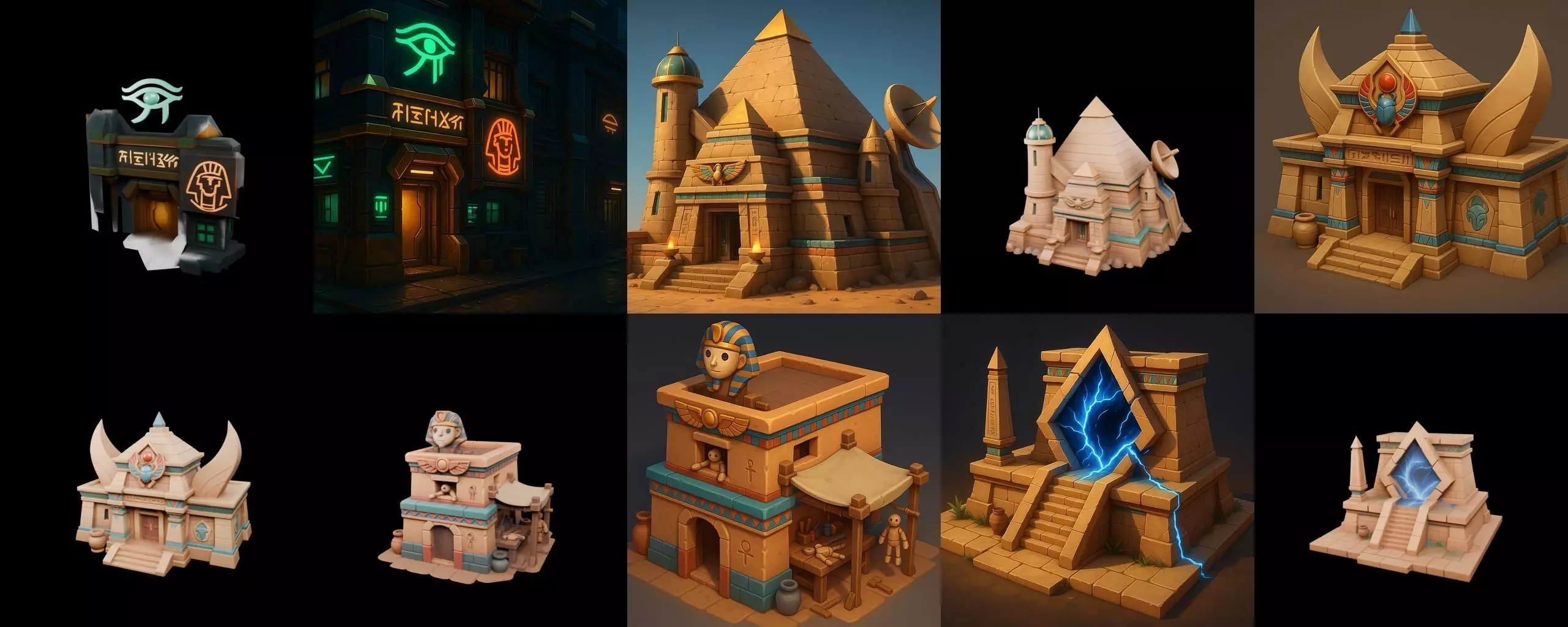 Egypth Building bundle 15 pack 100 glb 3D model_3