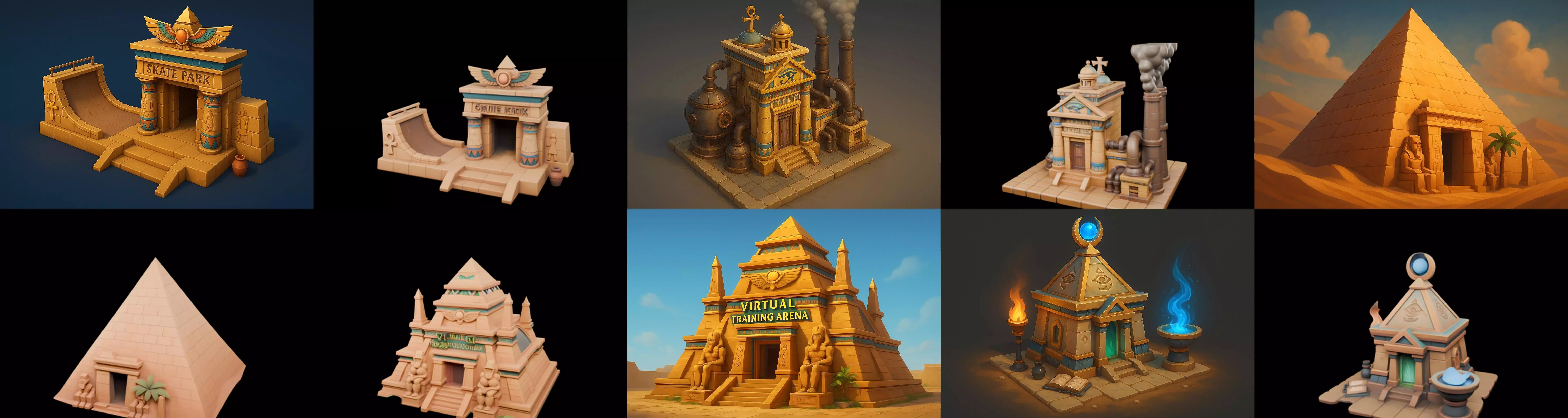 Egypth Building bundle 14 pack 100 glb 3D model_2