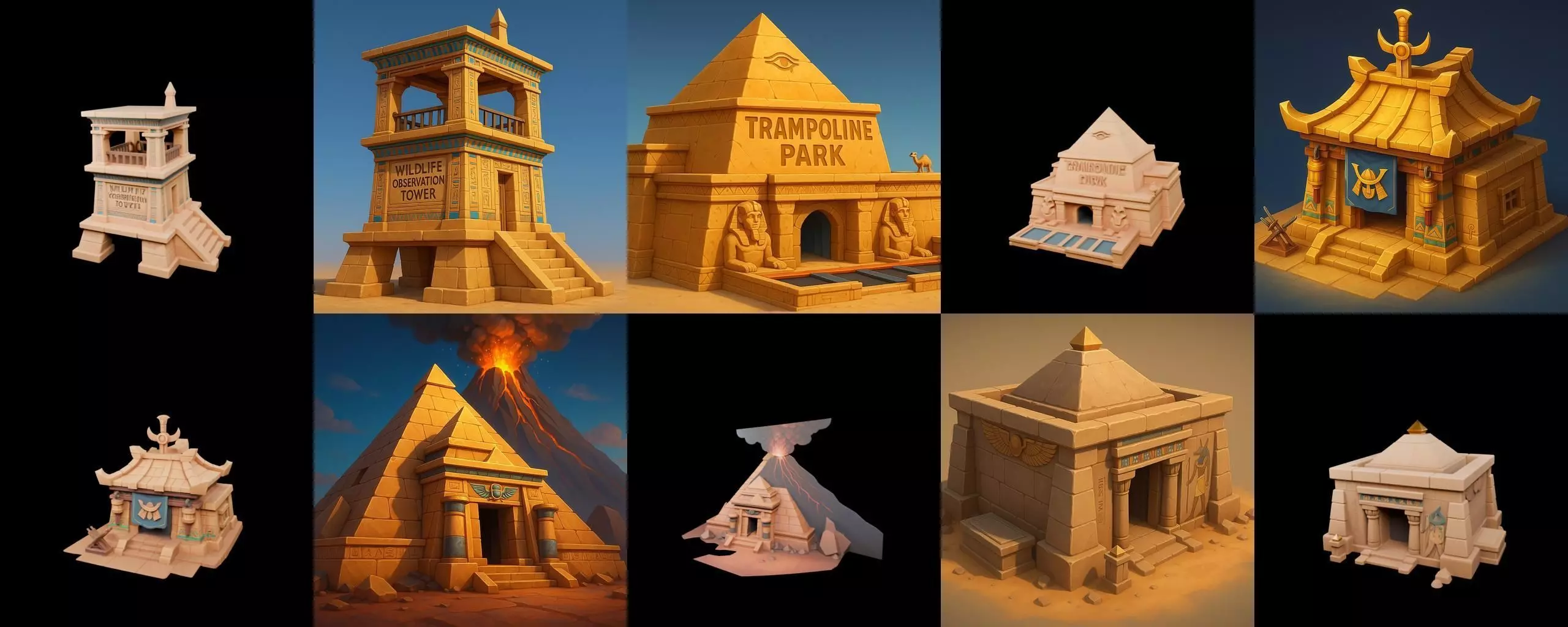 Egypth Building bundle 14 pack 100 glb 3D model_17