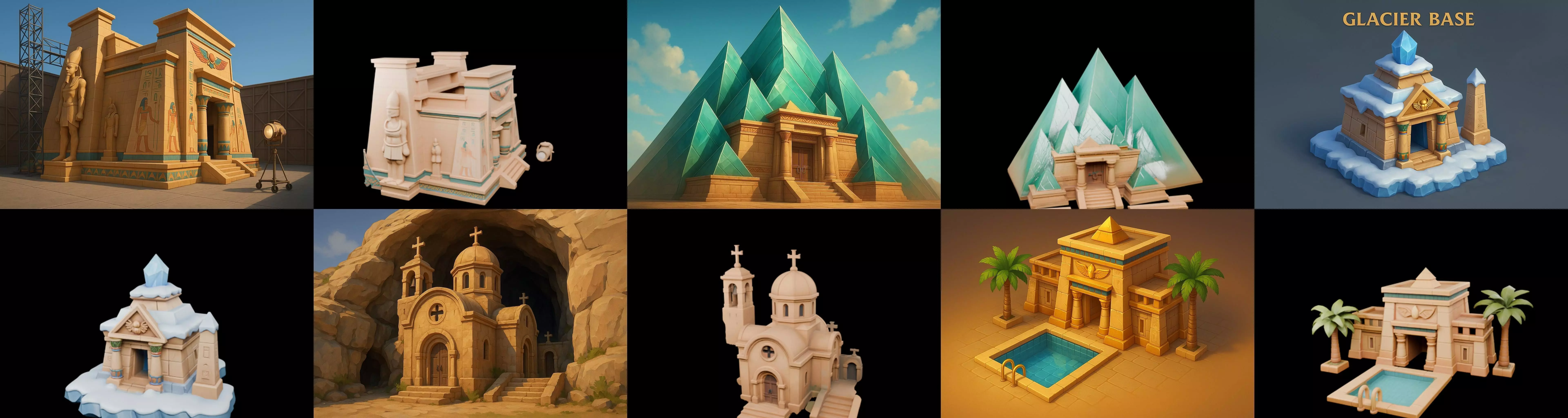 Egypth Building bundle 14 pack 100 glb 3D model_19