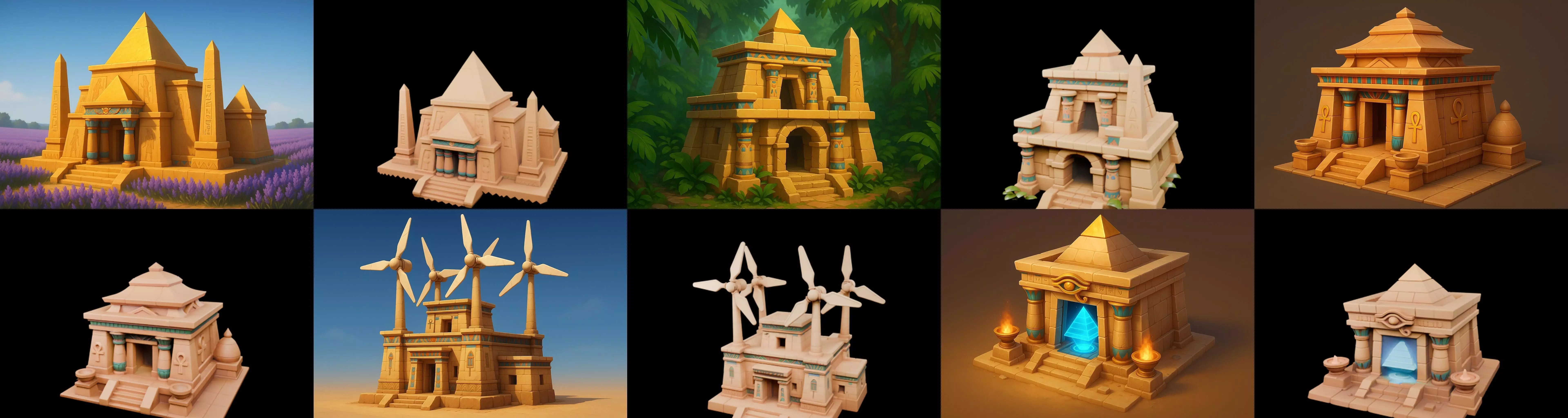 Egypth Building bundle 14 pack 100 glb 3D model_9