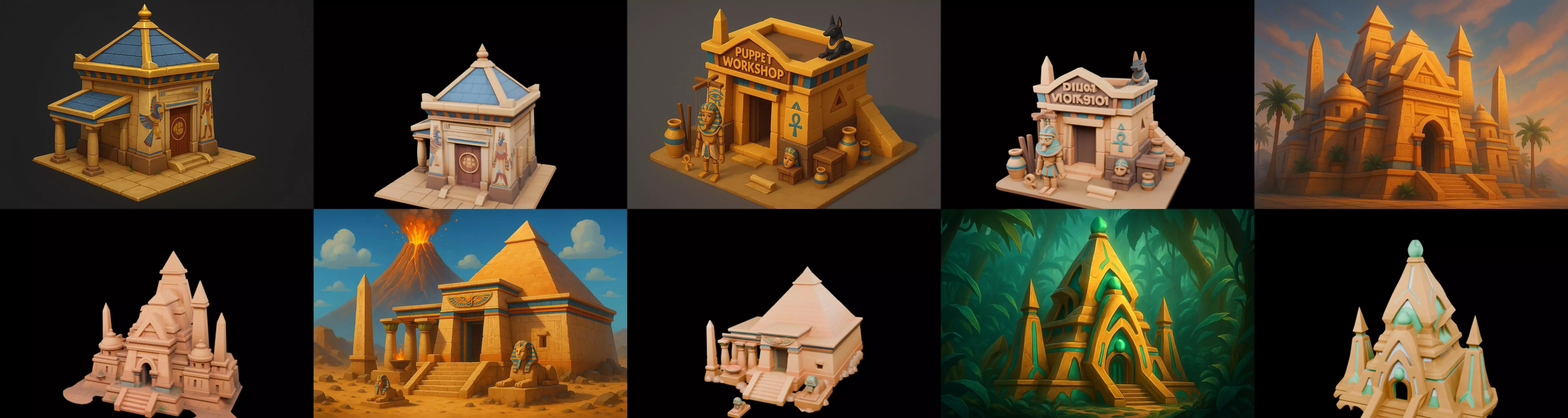 Egypth Building bundle 14 pack 100 glb 3D model_5