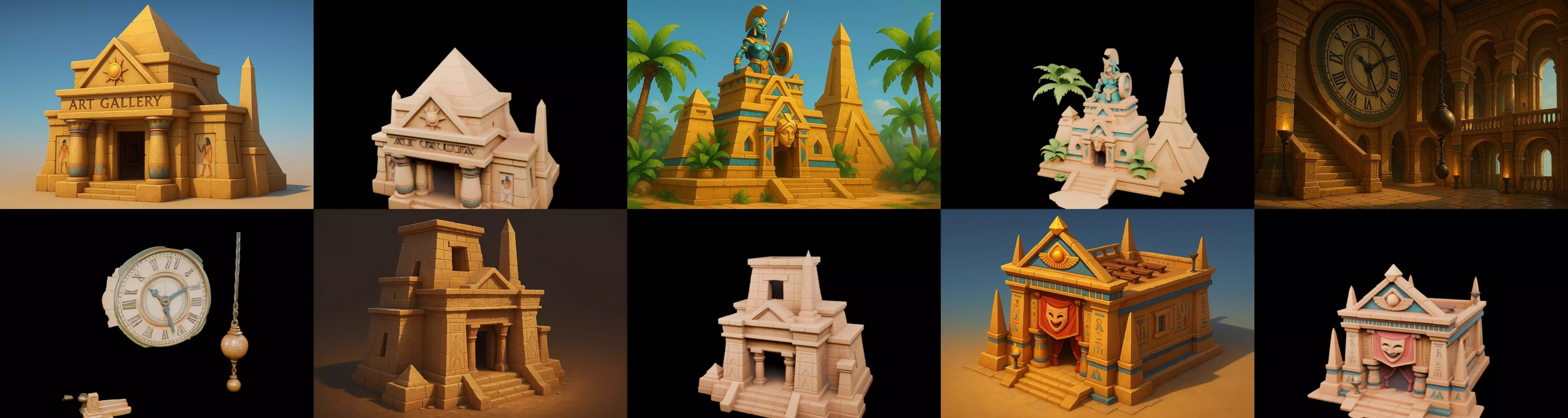 Egypth Building bundle 14 pack 100 glb 3D model_6