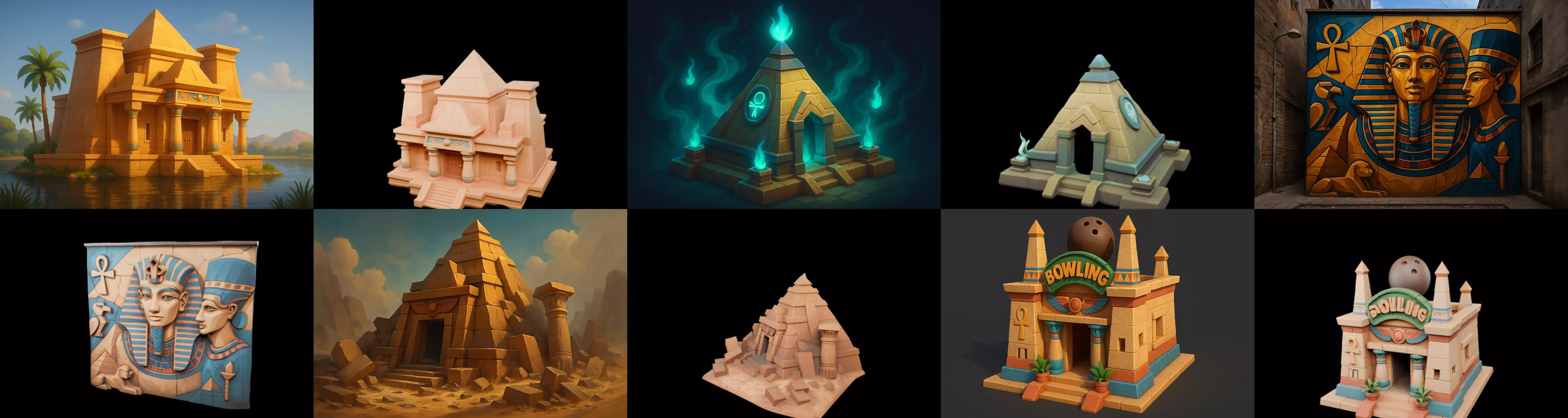 Egypth Building bundle 14 pack 100 glb 3D model_16