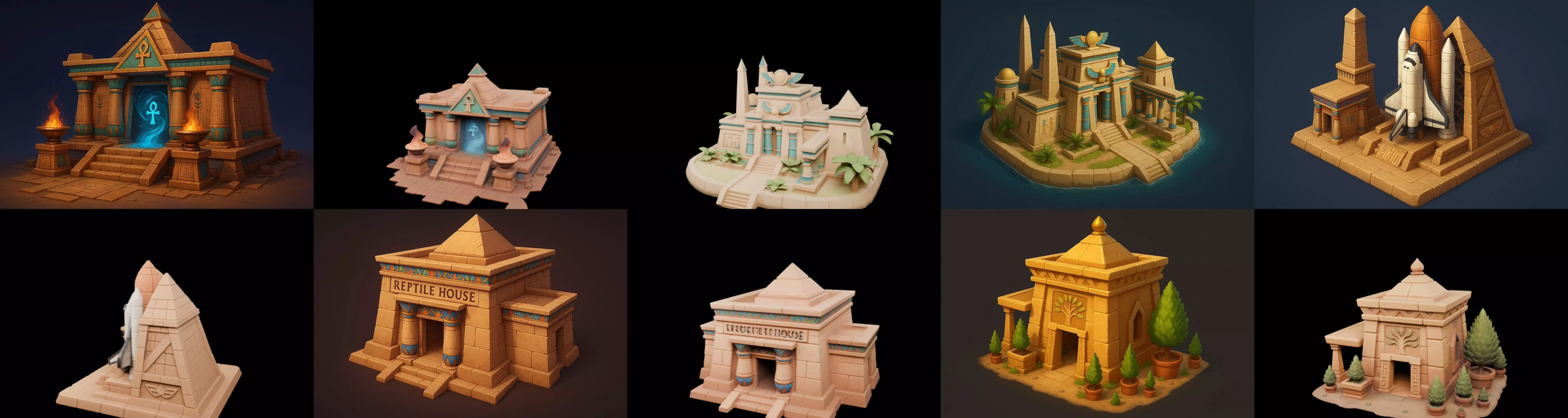 Egypth Building bundle 14 pack 100 glb 3D model_10