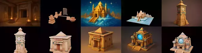 Egypth Building bundle 12 pack 100 glb