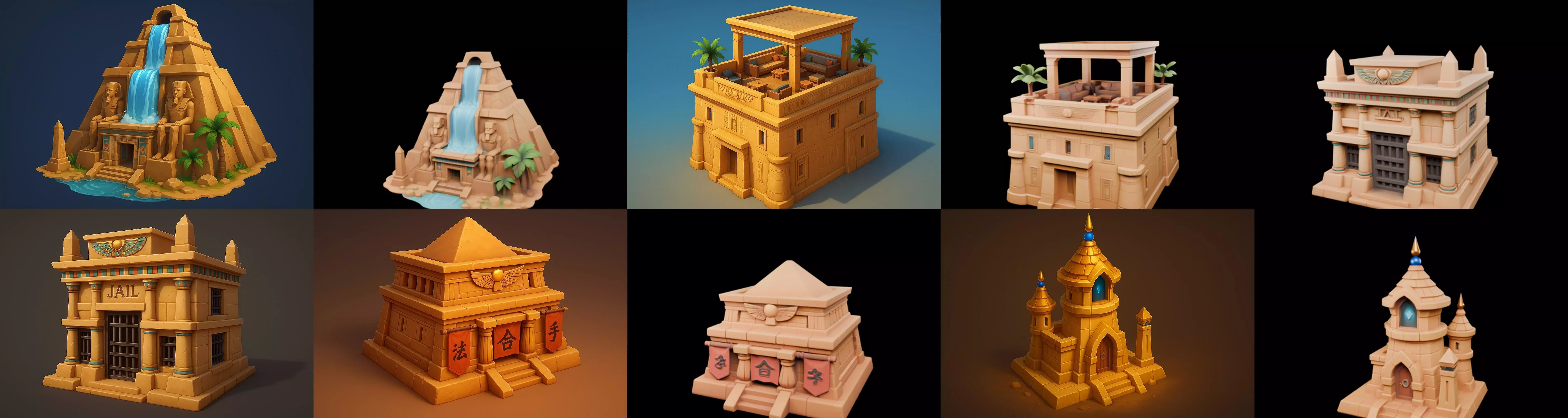 Egypth Building bundle 1 pack 100 glb 3D model_14