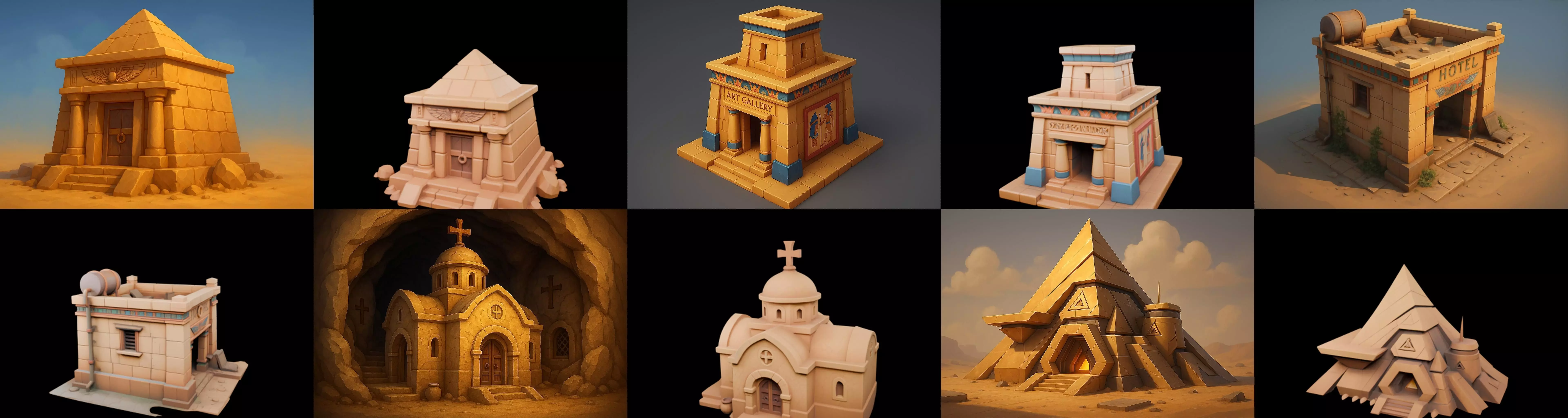 Egypth Building bundle 1 pack 100 glb 3D model_12