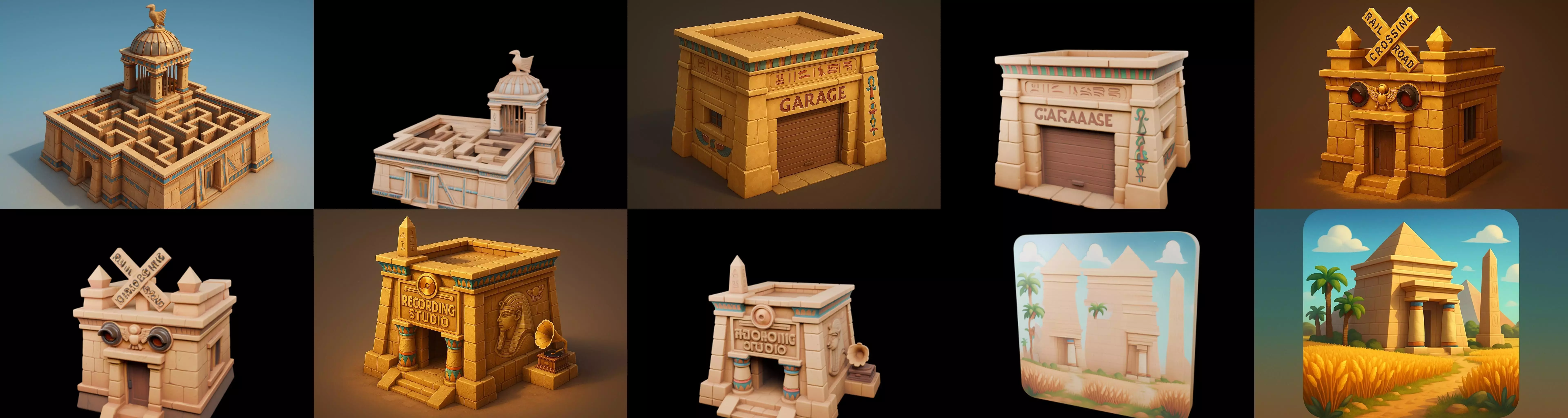 Egypth Building bundle 1 pack 100 glb 3D model_15