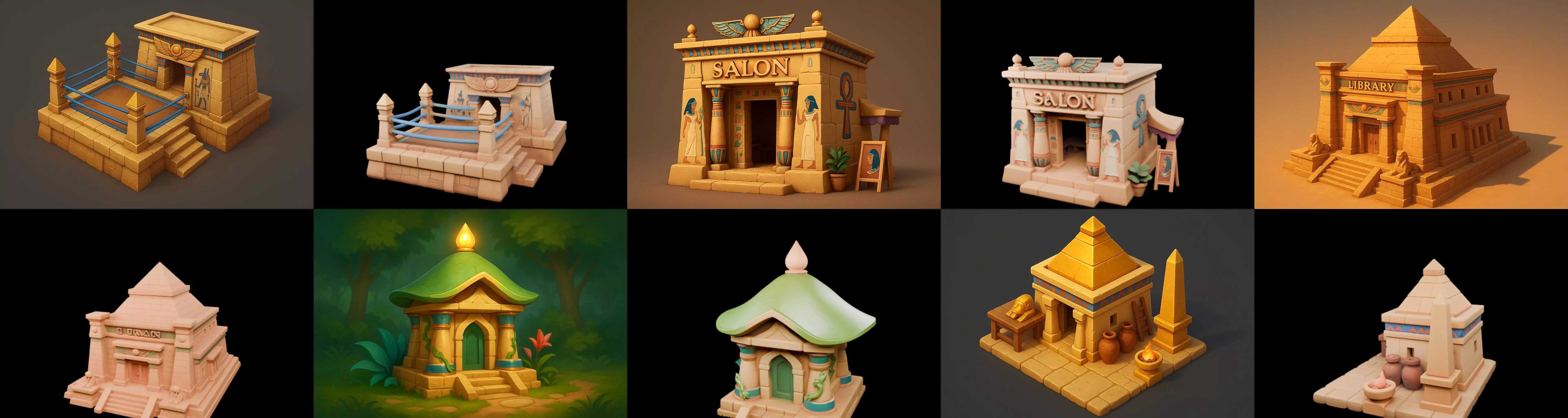 Egypth Building bundle 1 pack 100 glb 3D model_5