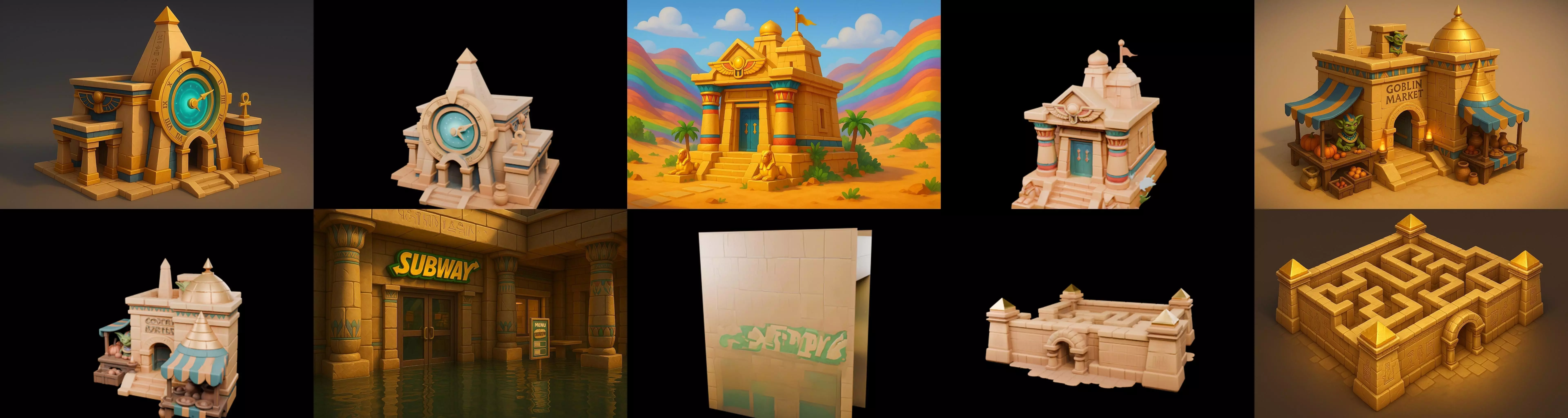 Egypth Building bundle 1 pack 100 glb 3D model_2