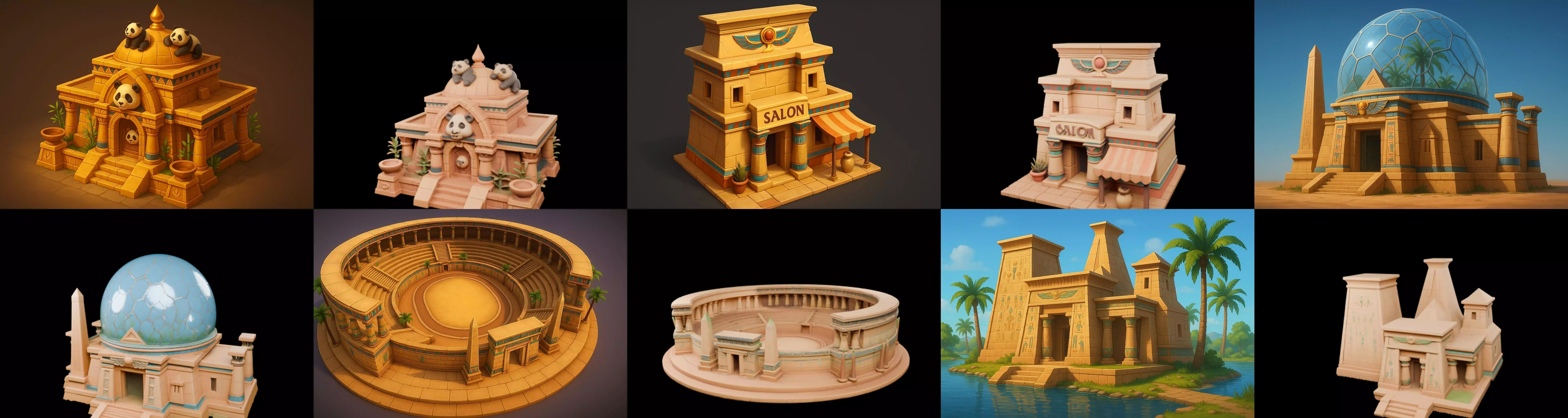 Egypth Building bundle 1 pack 100 glb 3D model_17