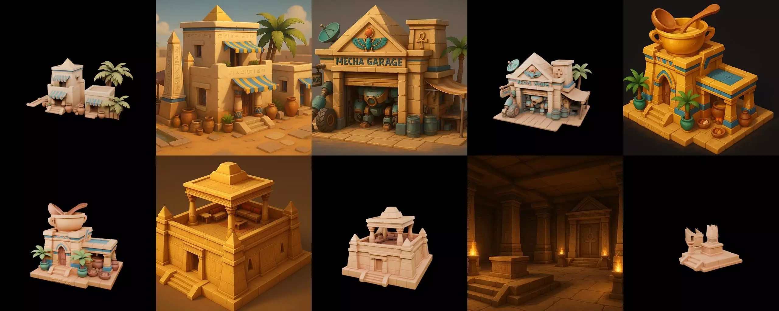 Egypth Building bundle 1 pack 100 glb 3D model_8