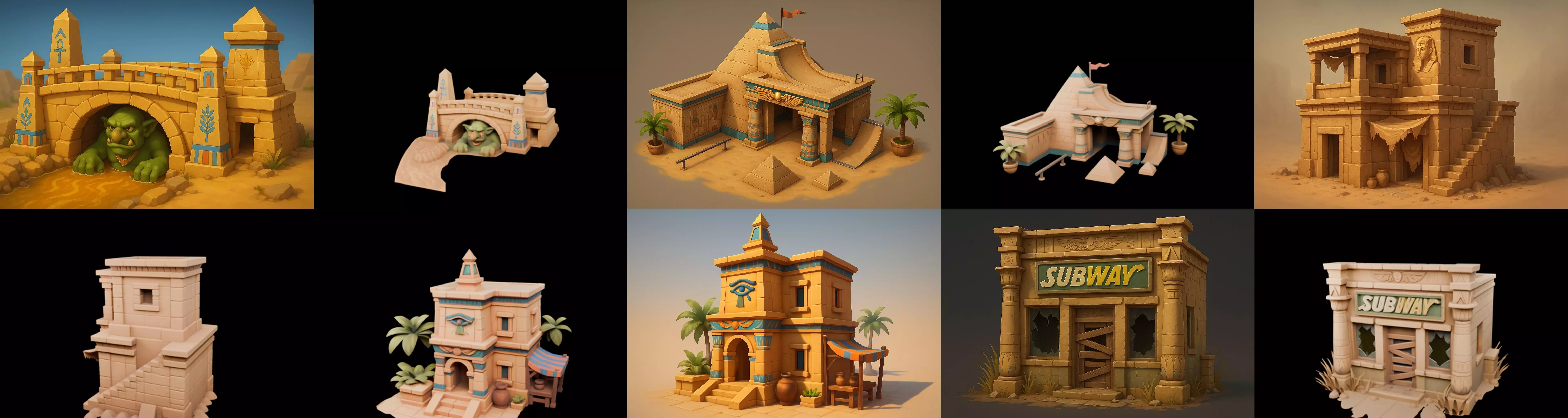 Egypth Building bundle 1 pack 100 glb 3D model_3