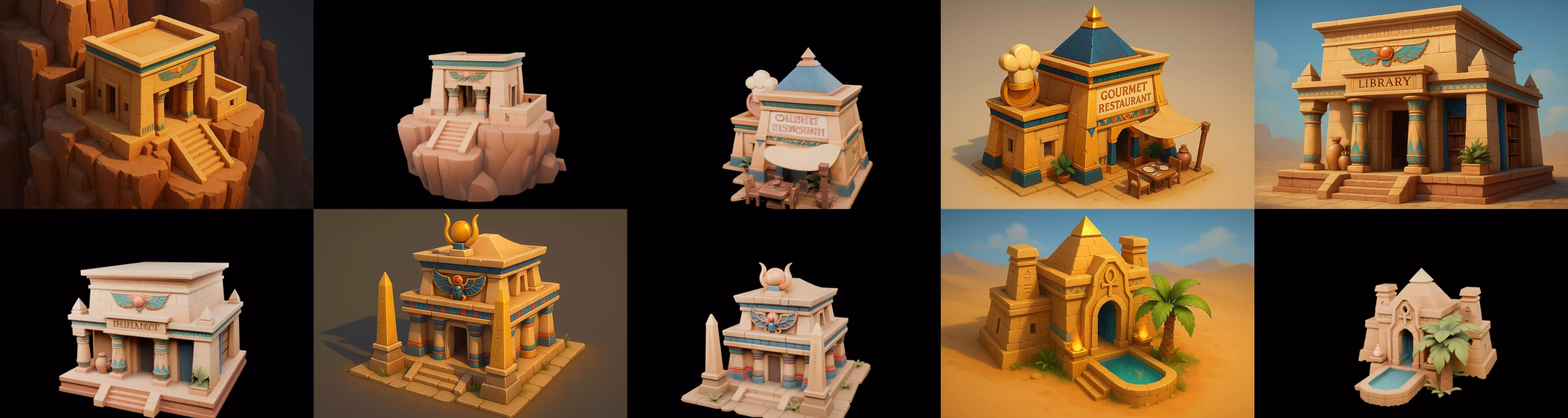 Egypth Building bundle 1 pack 100 glb 3D model_11