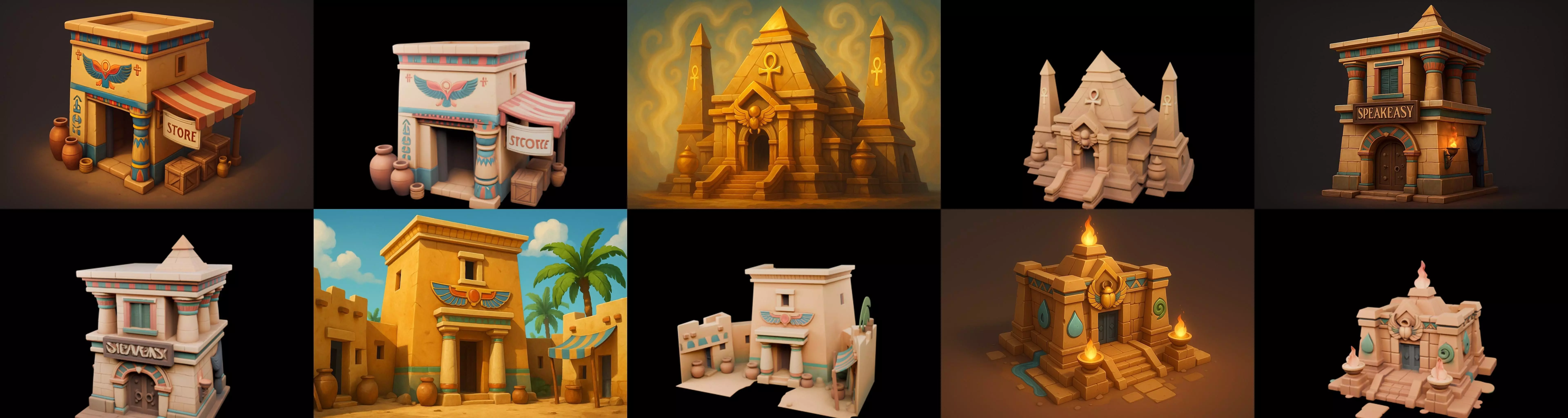 Egypth Building bundle 1 pack 100 glb 3D model_6