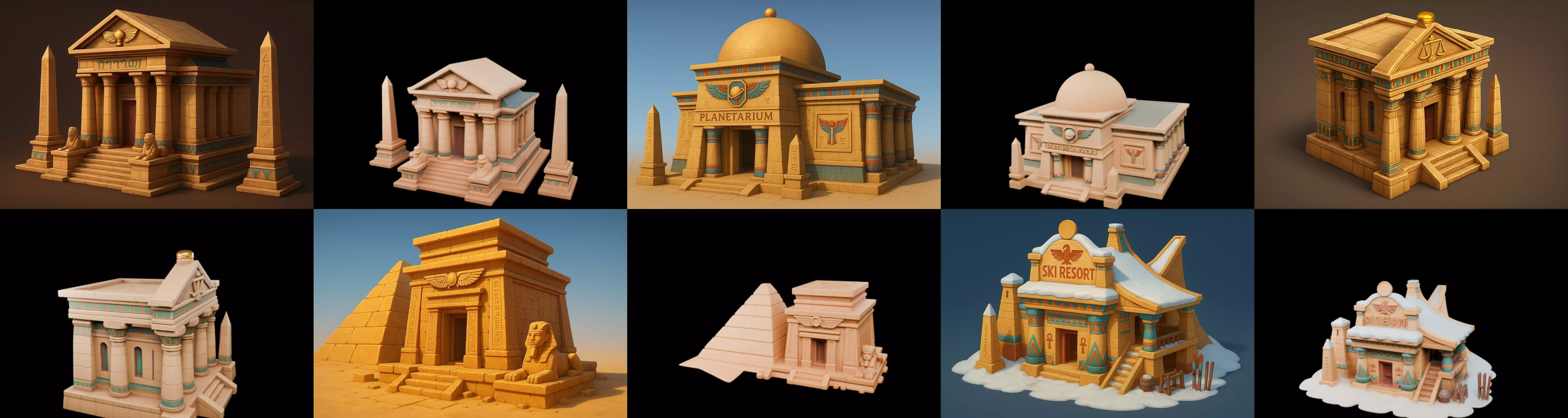 Egypth Building bundle 1 pack 100 glb 3D model_13