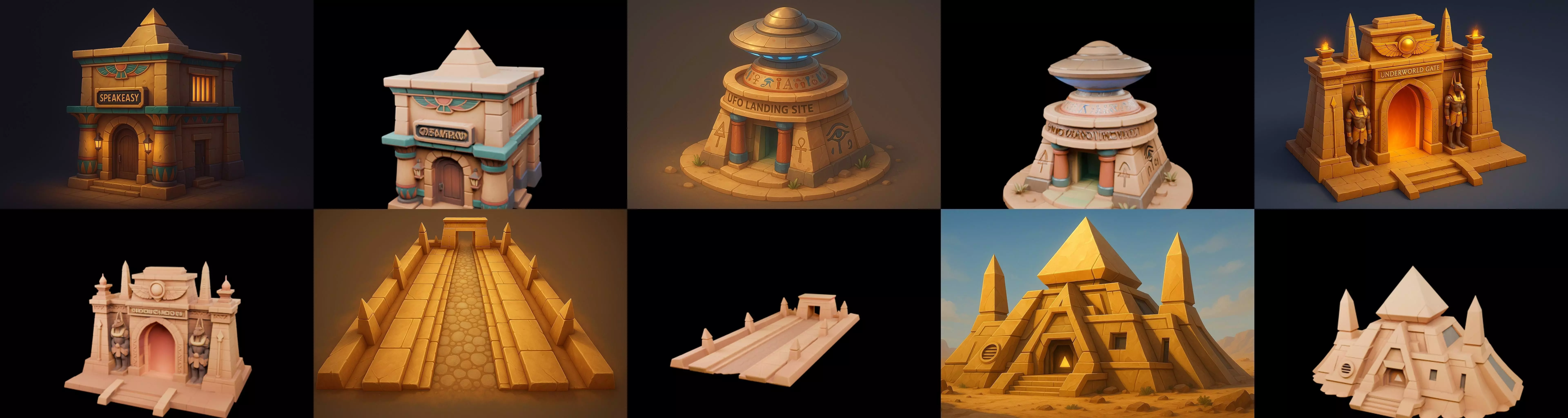 Egypth Building bundle 1 pack 100 glb 3D model_10