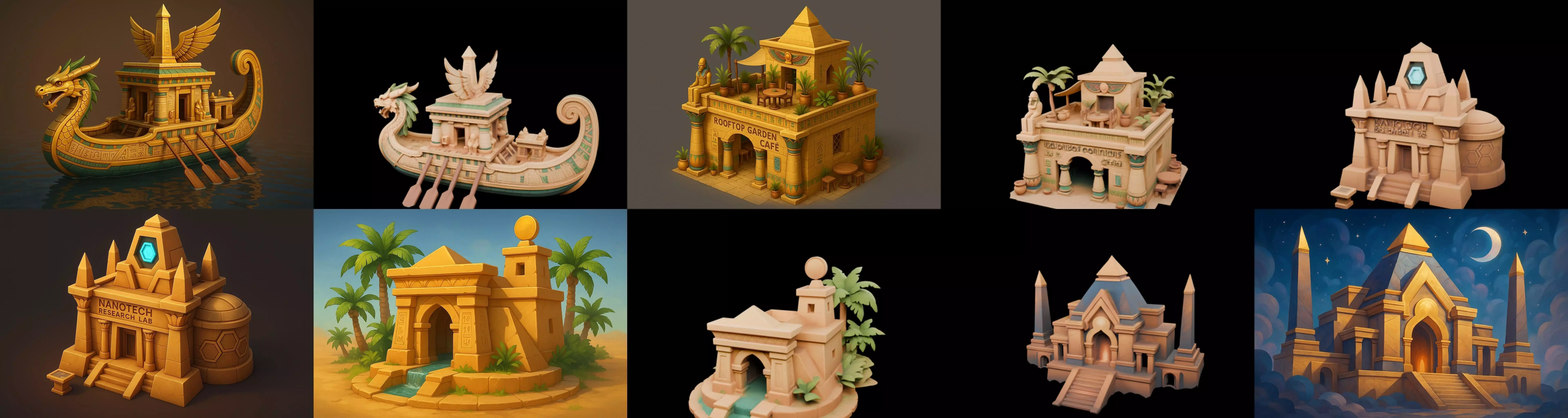 Egypth Building bundle 1 pack 100 glb 3D model_9