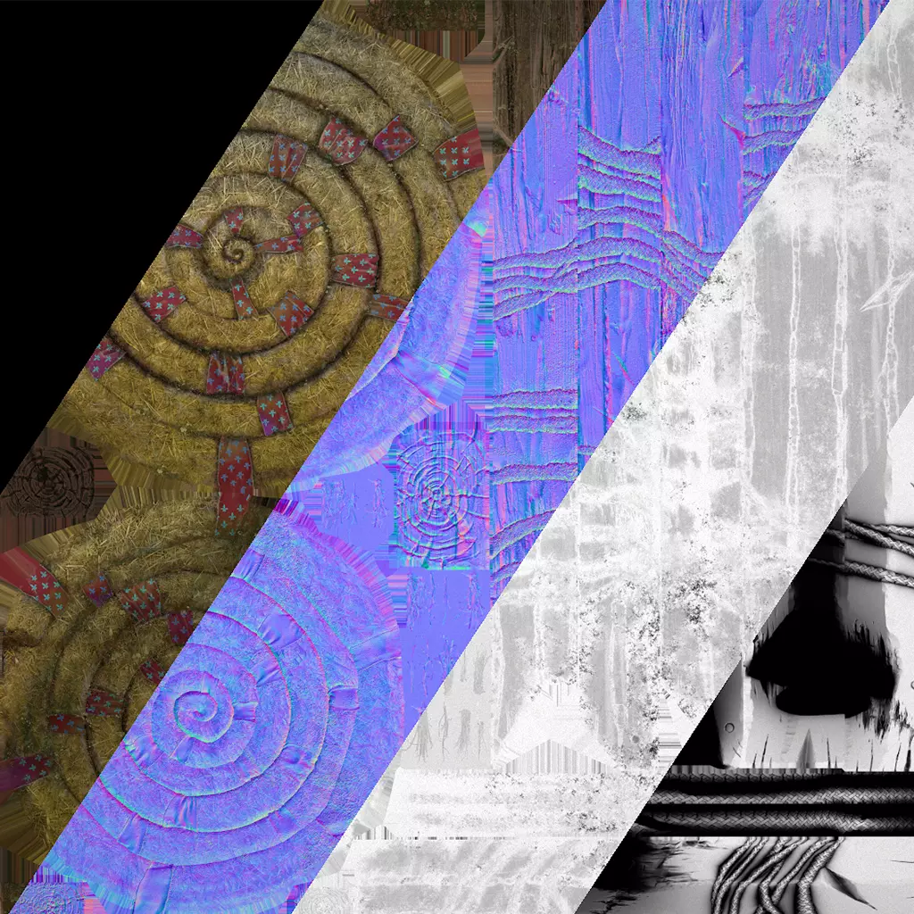 Medieval Wooden Straw Target Dummy for Combat Shooting range Low-poly 3D model_31