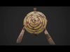 Medieval Wooden Straw Target Dummy for Combat Shooting range Low-poly 3D model_1