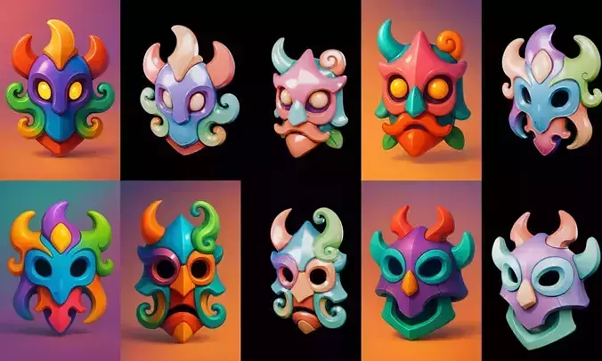 Crazy Funny Mask bundle 9 pack 100 glb