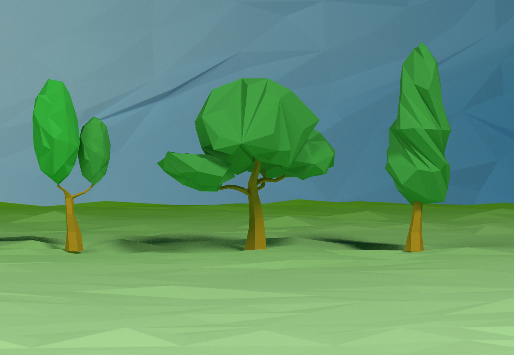 Lowpoly trees pack Low-poly 3D model_3