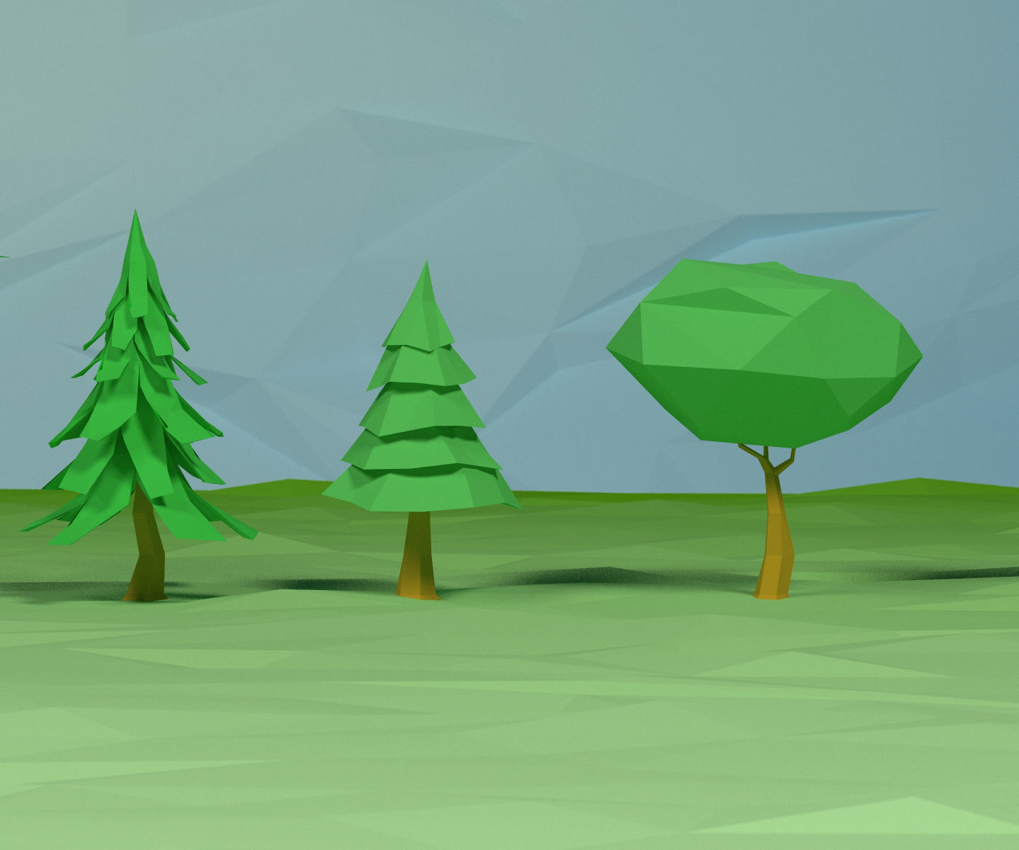 Lowpoly trees pack Low-poly 3D model_2