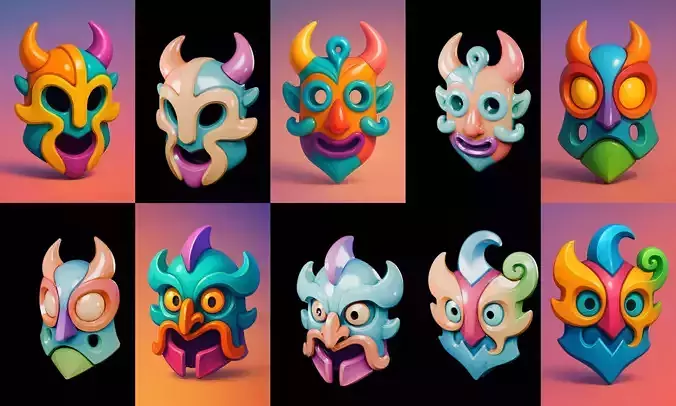 Crazy Funny Mask bundle 8 pack 100 glb