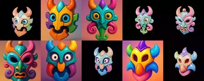 Crazy Funny Mask bundle 7 pack 100 glb