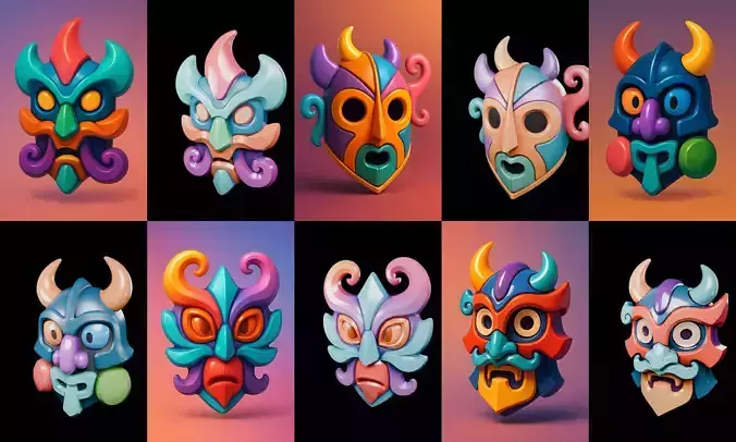 Crazy Funny Mask bundle 6 pack 100 glb