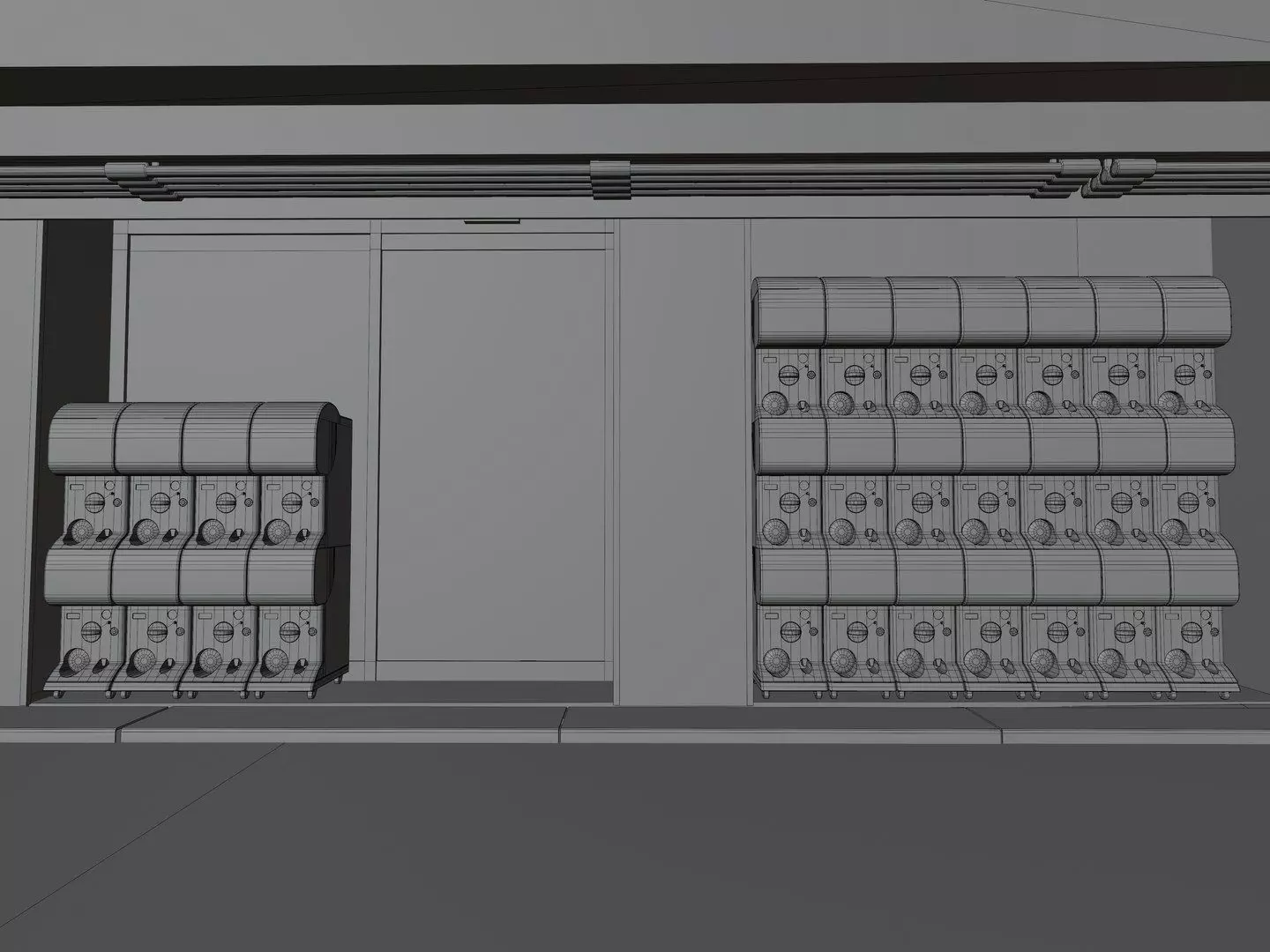 Akihabara Tokyo Street with Buildings and Sidewalk Low-poly 3D model_24