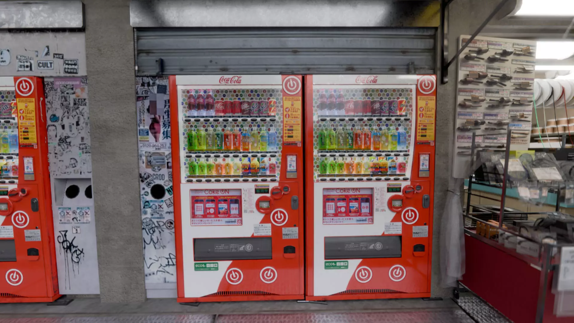 Akihabara Tokyo Street with Buildings and Sidewalk Low-poly 3D model_12