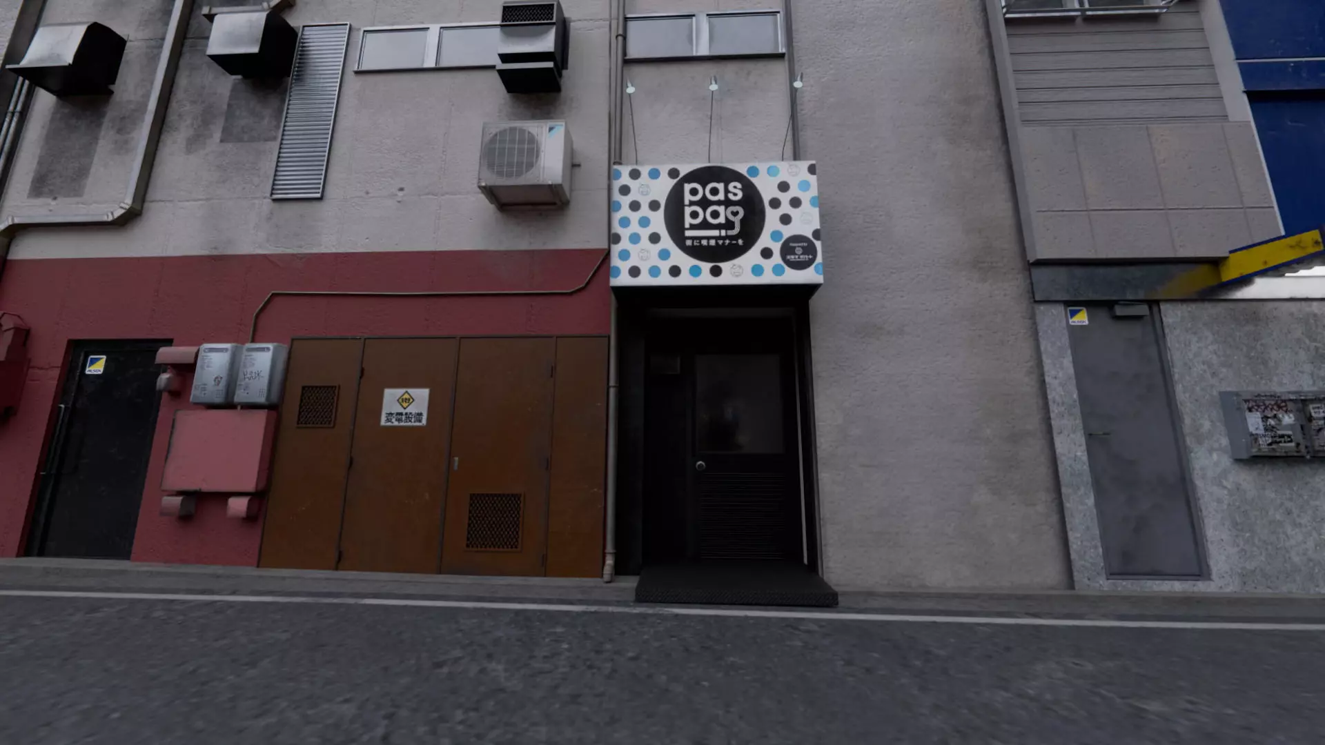 Akihabara Tokyo Street with Buildings and Sidewalk Low-poly 3D model_17