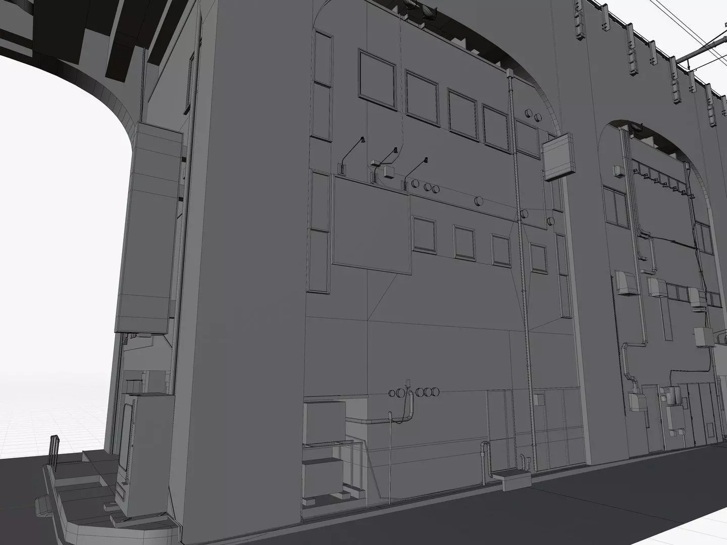 Akihabara Tokyo Street with Buildings and Sidewalk Low-poly 3D model_27