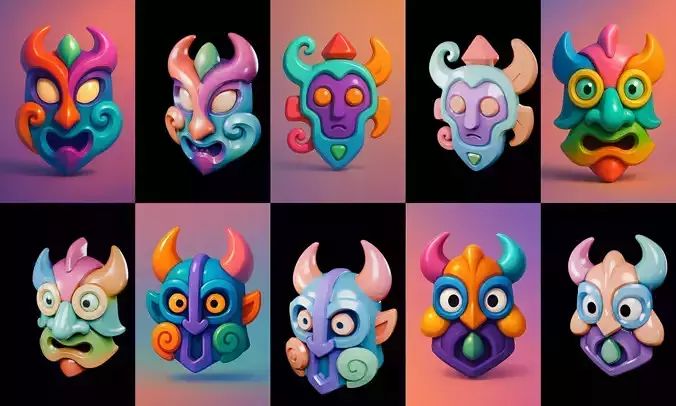 Crazy Funny Mask bundle 5 pack 100 glb