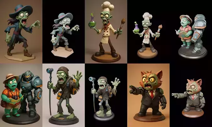 Funny Zombie bundle 12 pack 100 glb