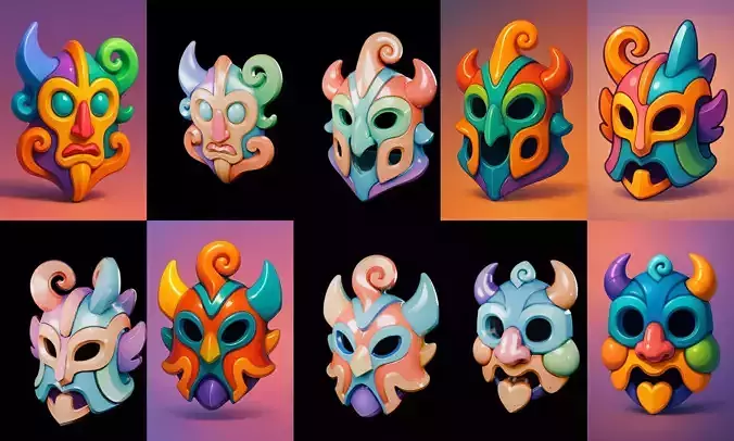 Crazy Funny Mask bundle 4 pack 100 glb